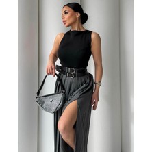Çift Kemerli Premium Kalite Yırtmaçlı Yeni Sezon Etek