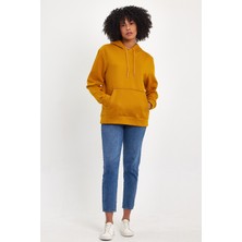 Kadın Kapşonlu Rahat Kalıp Içi Polarlı 3 Iplik Sweatshırt SPR24SWK55