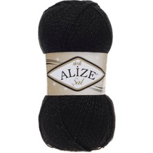 Alize Şal Sim El Örgü Ipliği 60 Siyah  - 1 Adet