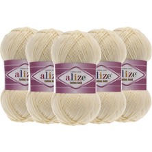Alize Cotton Gold El Örgü Ipliği 01 Krem  - 5 Adet