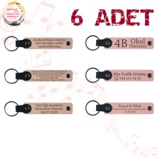 Pudra & Yavru Ağzı, 6’lı Set, Isim Yazılabilen Deri Anahtarlık, Aile Gezilerine Özel Küçük Hatıra