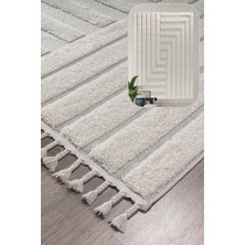 Mılan Krem Krem Yumuşak Bukleli ve Havlı Iskandinav Makine Dokuma Halı