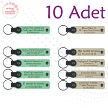Yeşil & Sütlü Kahve, Nişan Töreni Davetlilerine Anlamlı Anı, 10’lu Set, Tarih ve Isimli Anahtarlık