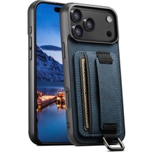 Teleplus iPhone 17 Pro Max Kılıf Kartlıklı El Standlı Pu Deri H13 Kapak