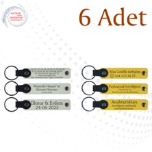 Beyaz & Sarı, Kültürel Festival Katılımcılarına Anı, 6’lı Set, Isim Yazılabilen Deri Anahtarlık