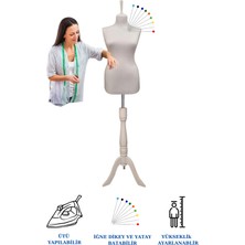 Beyaz Kumaşlı 36 Ile 46 Beden Aralığı Terzi Mankeni Prova Mankeni