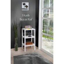 3 Katlı Beyaz Raf Kitaplık & Banyo Düzenleyicisi 73,5 cm