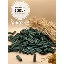 20 mm Kesme Boru Ahşap Boncuk (50 Gram 93 Adet) Delik Çapı 3 mm Makrome Tasarım Takı Bileklik