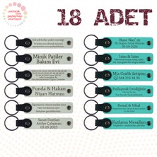 Beyaz & Turkuaz, Ingilizce Öğretmeninden Sınıfına Hatıra, 18’li Set, Kişisel Mesajlı Anahtarlık