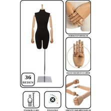 36 Beden Ahşap Kollu Pantolon Giyebilen Terzi Mankeni Vitrin Mankeni IST01