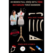 40 Beden Full Iğne Batabilen Dikiş Setli ve Riga Setli Terzi Mankeni Ham Takım