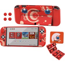 Switch OLED 3in1 Standlı Rnkli Kılıf Analog Yükseltici ve Koruyucu Kart Kutusu