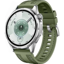 Sneezy Huawei Watch Gt6 46MM ile Uyumlu Metal Tokalı Dikiş Detaylı Şık Dokuma Silikon Kordon