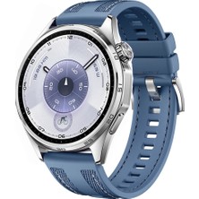Sneezy Huawei Watch Gt6 46MM ile Uyumlu Metal Tokalı Dikiş Detaylı Şık Dokuma Silikon Kordon