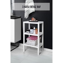 3 Katlı Beyaz Raf Kitaplık & Banyo Düzenleyicisi 73,5 cm