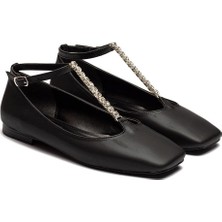 Kadın Taş Tokalı Parlak Babet Ayakkabı 2205