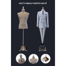 Lüks Keten Kumaş 48 Beden Erkek Vitrin Amaçlı Terzi Mankeni Vitrin Mankeni (Iğne Batmaz)