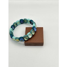 Lastikli Yeşil Tonlu Taşlı Bileklik