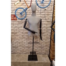 Yüksek Kalite Erkek Kumaş Kafalı Keten Kumaş Ahşap Kollu Terzi Mankeni