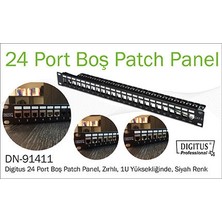 Dıgıtus DN-91411 Moduler Utp/ftp CAT6/CAT6A 24 Port Boş 1u Zırhlı Patch Panel