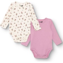 Hellobaby Kız Bebek 2li Uzun Kol Body Ribana Çıtçıtlı Yaka Uzun Kol