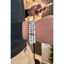 99'luk Aquamarine Bileklik Namaz Tesbihi (Kolye-Bileklik-Tesbih)