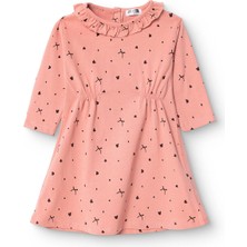 Hellobaby Kız Bebek Teddy Bear Elbise Fırçalı Süprem Bisiklet Yaka Uzun Kol