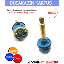 AYRINTISHOP Banyo Duşakabin Kompakt Sistem 3 Yollu Su Ayırıcı Kartuş 1 Adet