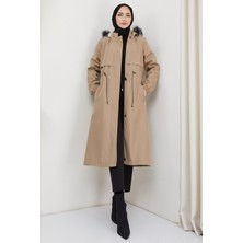 Hafsa Mina Allerli İçi Kürklü Bondit Mont Vizon HM2330