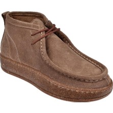 Castle Black Hakiki Deri Bilekte Kadın Bot CB-24620   Kum Süet