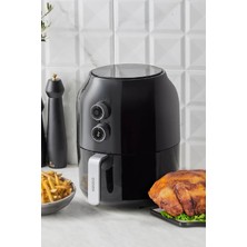 Kompakt Siyah Fritöz 3.5 Litre, Pratik ve Şık Tasarım