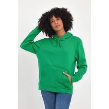 Kadın Kapşonlu Rahat Kalıp Içi Polarlı 3 Iplik Sweatshırt SPR24SWK55