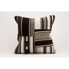 El Yapımı Kilimden Yapılmış Vintage Kırlent Kılıfı, Yün, 50X50CM