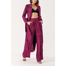 Leopard-Mor Uzun Ceketli Pantolon Takım 12335