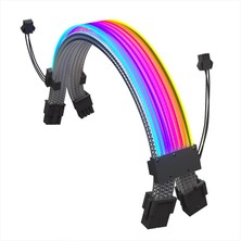 Snt Slv-8ppe-B Argb 8-Pin Atx Pcı Exp 2 x Sleeve Ekran Kartı Siyah Güç Uzatma Kablosu