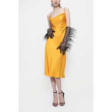 Hardal Toka Detaylı Askılı Elbise 93980