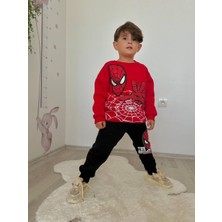 Erkek Çocuk Örümcek Adam Modelli 3iplik Şardonlu Eşofman Takımı