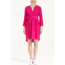 Fuşya Kemerli Bol Kesim Mini Elbise 92383