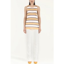 Sarı Çizgili Triko Bluz 28483