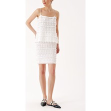 Beyaz Brodeli Kalem Etek 81042