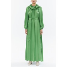 Yeşil Reglan Kol Salaş Uzun Elbise 93356
