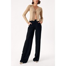 Altın Kısa Ince Parlak Ipli Örme Hırka 28877