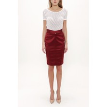 Bordo Dar Kesim Etek 80436