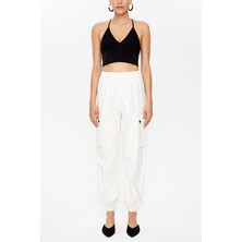Bej Kargo Cepli Keten Pantolon 41301