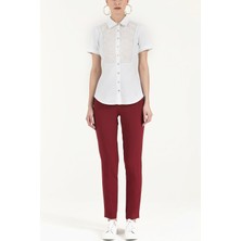 Beyaz Ipek Garnili Poplin Gömlek 10440