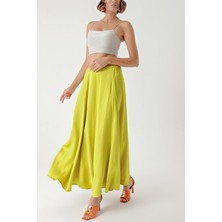 Asit Sarı Yüksek Bel Keten Etek 81271