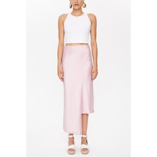 Pembe Asimetrik Kesim Dar Etek 81114