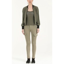 Haki Metal Yapıştırma Detaylı Atlet 18428