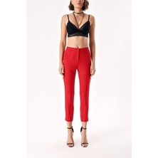 Kırmızı Beş Cep Boru Paça  Pantolon 41643