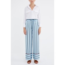 Mavi Beli Lastikli Bol Kesim Pantolon 41344